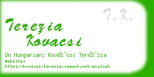 terezia kovacsi business card